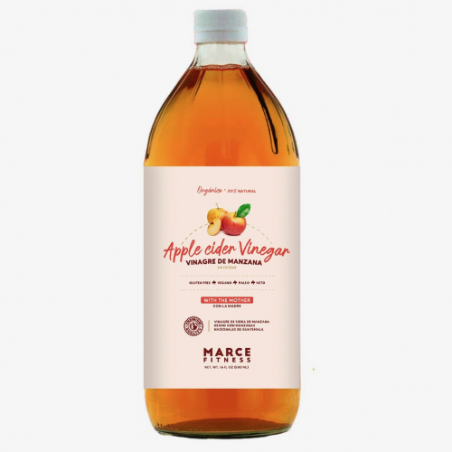 VINAGRE DE SIDRA DE MANZANA ORGANICO BYMARCEFITNESS 550ml Con la Madre (with the mother), Sin Filtrar (ACV Apple Cider Vinegar)