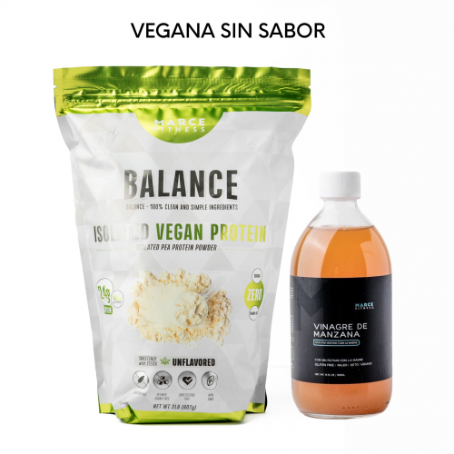 VEGAN PROTEINA 2 LIBRAS (UNFLAVORED, SIN SABOR vegana) + VINAGRE MANZANA (GRATIS)