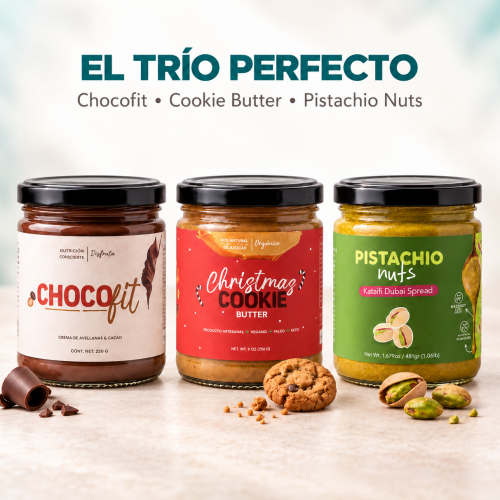 TRIO CHRISTMAS COOKIES + CHOCOFIT + PISTACHIO SPREAD (combo)