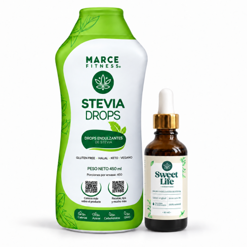 COMBO DÚO PACK STEVIA BOTELLA 450ml + STEVIA GOTERO 60ml